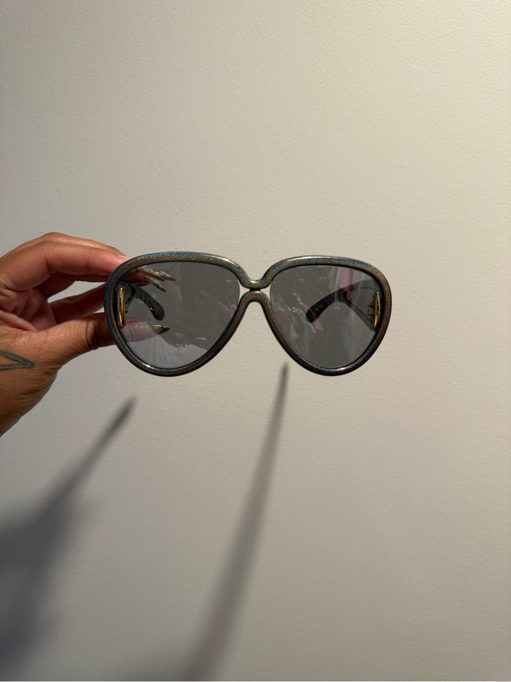 Loewe Ibiza Iridescent Gray Aviator Sunglasses